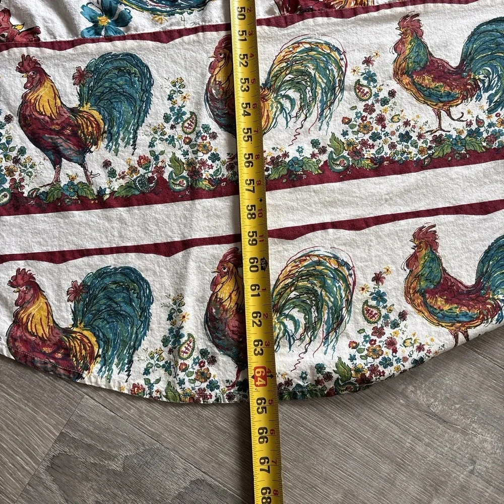 April Cornell Farmhouse Rooster Tablecloth 65x69 Oblong Cotton French Country